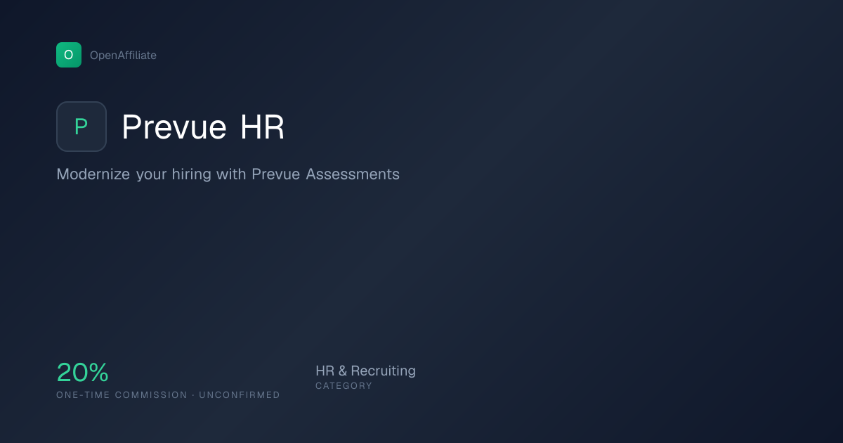 Prevue HR Affiliate Program — 20% one-time | OpenAffiliate